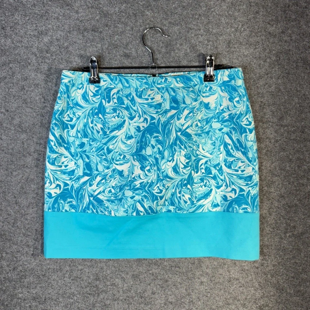 MICHAEL KORS‎ Women's Blue Swirl Print A-Line Mini Skirt Size 6P